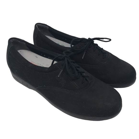 Sas Tripad Comfort Lace Up Whisper Black Oxford Suede Shoes Women Sz 7 N - Picture 2 of 8